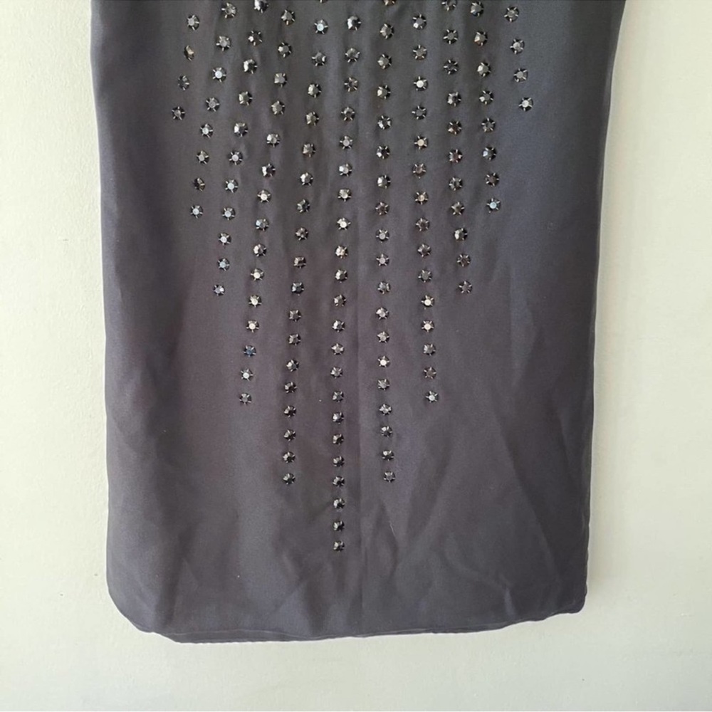 Anthropologie Karta Dress Womens Black Rhinestone Shift Sleeveless LBD Mediuk - Picture 4 of 10